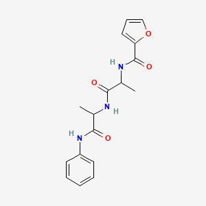 molecular formula C17H19N3O4 B7402325 N-[1-[(1-anilino-1-oxopropan-2-yl)amino]-1-oxopropan-2-yl]furan-2-carboxamide 