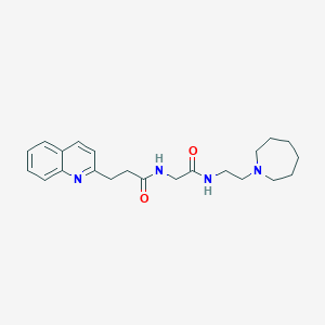 molecular formula C22H30N4O2 B7402331 N-[2-[2-(azepan-1-yl)ethylamino]-2-oxoethyl]-3-quinolin-2-ylpropanamide 
