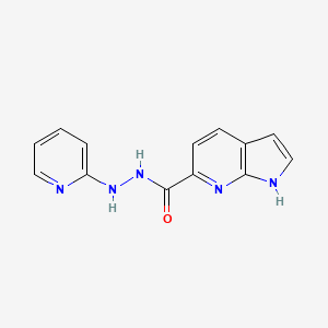 molecular formula C13H11N5O B7402366 N'-pyridin-2-yl-1H-pyrrolo[2,3-b]pyridine-6-carbohydrazide 