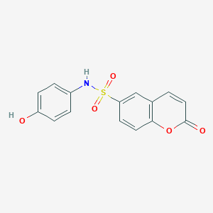 molecular formula C15H11NO5S B7402385 N-(4-hydroxyphenyl)-2-oxochromene-6-sulfonamide 
