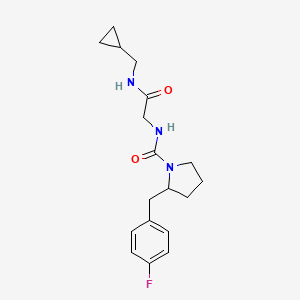 molecular formula C18H24FN3O2 B7402403 N-[2-(cyclopropylmethylamino)-2-oxoethyl]-2-[(4-fluorophenyl)methyl]pyrrolidine-1-carboxamide 
