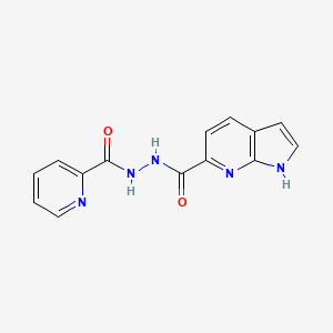 molecular formula C14H11N5O2 B7402448 N'-(pyridine-2-carbonyl)-1H-pyrrolo[2,3-b]pyridine-6-carbohydrazide 