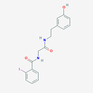 molecular formula C17H17IN2O3 B7402456 N-[2-[2-(3-hydroxyphenyl)ethylamino]-2-oxoethyl]-2-iodobenzamide 