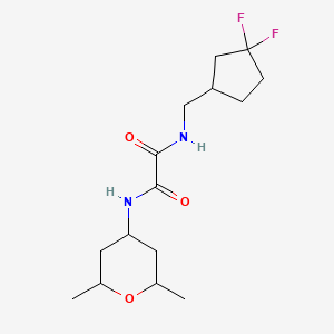 molecular formula C15H24F2N2O3 B7402476 N-[(3,3-difluorocyclopentyl)methyl]-N'-(2,6-dimethyloxan-4-yl)oxamide 