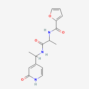 molecular formula C15H17N3O4 B7402479 N-[1-oxo-1-[1-(2-oxo-1H-pyridin-4-yl)ethylamino]propan-2-yl]furan-2-carboxamide 