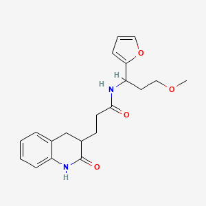 molecular formula C20H24N2O4 B7402510 N-[1-(furan-2-yl)-3-methoxypropyl]-3-(2-oxo-3,4-dihydro-1H-quinolin-3-yl)propanamide 