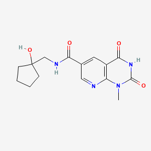 molecular formula C15H18N4O4 B7402544 N-[(1-hydroxycyclopentyl)methyl]-1-methyl-2,4-dioxopyrido[2,3-d]pyrimidine-6-carboxamide 