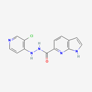 molecular formula C13H10ClN5O B7402587 N'-(3-chloropyridin-4-yl)-1H-pyrrolo[2,3-b]pyridine-6-carbohydrazide 