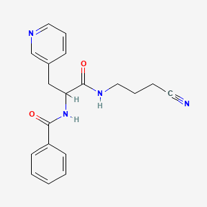 molecular formula C19H20N4O2 B7402624 N-[1-(3-cyanopropylamino)-1-oxo-3-pyridin-3-ylpropan-2-yl]benzamide 