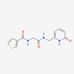 molecular formula C13H13N3O3S B7402644 N-[2-oxo-2-[(6-oxo-1H-pyridin-2-yl)methylamino]ethyl]thiophene-3-carboxamide 