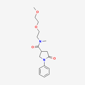 molecular formula C17H24N2O4 B7402654 N-[2-(2-methoxyethoxy)ethyl]-N-methyl-5-oxo-1-phenylpyrrolidine-3-carboxamide 