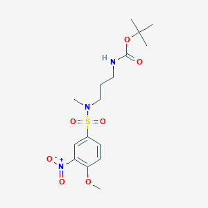 molecular formula C16H25N3O7S B7402708 tert-butyl N-[3-[(4-methoxy-3-nitrophenyl)sulfonyl-methylamino]propyl]carbamate 