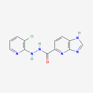 molecular formula C12H9ClN6O B7402778 N'-(3-chloropyridin-2-yl)-1H-imidazo[4,5-b]pyridine-5-carbohydrazide 