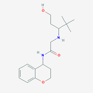 molecular formula C18H28N2O3 B7402812 N-(3,4-dihydro-2H-chromen-4-yl)-2-[(1-hydroxy-4,4-dimethylpentan-3-yl)amino]acetamide 