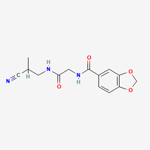 molecular formula C14H15N3O4 B7402916 N-[2-(2-cyanopropylamino)-2-oxoethyl]-1,3-benzodioxole-5-carboxamide 