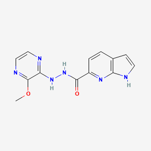 molecular formula C13H12N6O2 B7402918 N'-(3-methoxypyrazin-2-yl)-1H-pyrrolo[2,3-b]pyridine-6-carbohydrazide 
