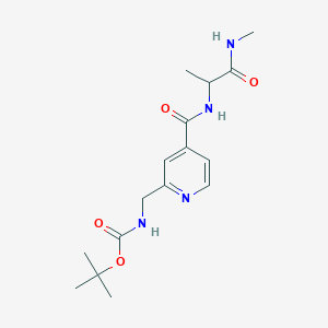 molecular formula C16H24N4O4 B7402999 tert-butyl N-[[4-[[1-(methylamino)-1-oxopropan-2-yl]carbamoyl]pyridin-2-yl]methyl]carbamate 