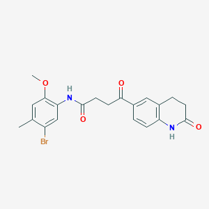 molecular formula C21H21BrN2O4 B7403037 N-(5-bromo-2-methoxy-4-methylphenyl)-4-oxo-4-(2-oxo-3,4-dihydro-1H-quinolin-6-yl)butanamide 