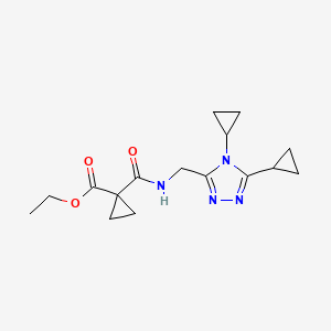 molecular formula C16H22N4O3 B7403095 Ethyl 1-[(4,5-dicyclopropyl-1,2,4-triazol-3-yl)methylcarbamoyl]cyclopropane-1-carboxylate 