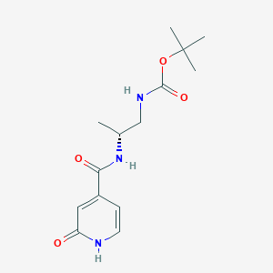 molecular formula C14H21N3O4 B7403147 tert-butyl N-[(2R)-2-[(2-oxo-1H-pyridine-4-carbonyl)amino]propyl]carbamate 