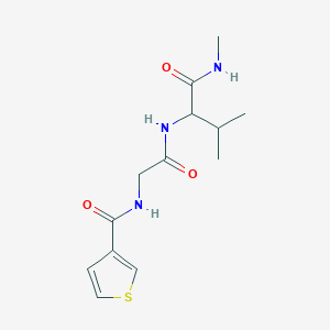 molecular formula C13H19N3O3S B7403149 N-[2-[[3-methyl-1-(methylamino)-1-oxobutan-2-yl]amino]-2-oxoethyl]thiophene-3-carboxamide 