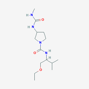 molecular formula C14H28N4O3 B7403166 N-(1-ethoxy-3-methylbutan-2-yl)-3-(methylcarbamoylamino)pyrrolidine-1-carboxamide 