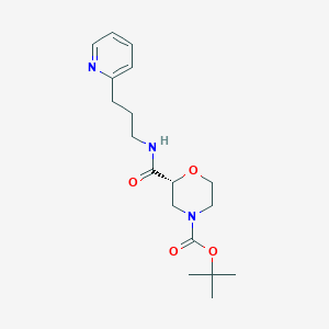 molecular formula C18H27N3O4 B7403182 tert-butyl (2R)-2-(3-pyridin-2-ylpropylcarbamoyl)morpholine-4-carboxylate 