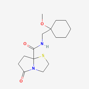 molecular formula C15H24N2O3S B7403267 N-[(1-methoxycyclohexyl)methyl]-5-oxo-2,3,6,7-tetrahydropyrrolo[2,1-b][1,3]thiazole-7a-carboxamide 
