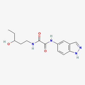 molecular formula C14H18N4O3 B7403301 N-(3-hydroxypentyl)-N'-(1H-indazol-5-yl)oxamide 