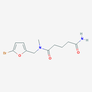molecular formula C11H15BrN2O3 B7403321 N'-[(5-bromofuran-2-yl)methyl]-N'-methylpentanediamide 
