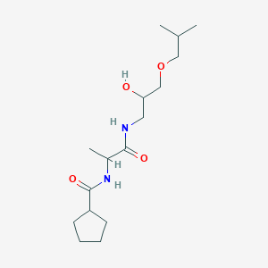 molecular formula C16H30N2O4 B7403335 N-[1-[[2-hydroxy-3-(2-methylpropoxy)propyl]amino]-1-oxopropan-2-yl]cyclopentanecarboxamide 