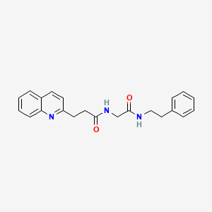 molecular formula C22H23N3O2 B7403419 N-[2-oxo-2-(2-phenylethylamino)ethyl]-3-quinolin-2-ylpropanamide 