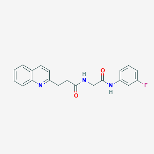 molecular formula C20H18FN3O2 B7403423 N-[2-(3-fluoroanilino)-2-oxoethyl]-3-quinolin-2-ylpropanamide 