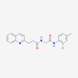 molecular formula C21H20ClN3O2 B7403429 N-[2-(2-chloro-4-methylanilino)-2-oxoethyl]-3-quinolin-2-ylpropanamide 