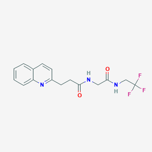 molecular formula C16H16F3N3O2 B7403442 N-[2-oxo-2-(2,2,2-trifluoroethylamino)ethyl]-3-quinolin-2-ylpropanamide 
