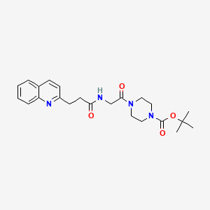 molecular formula C23H30N4O4 B7403450 Tert-butyl 4-[2-(3-quinolin-2-ylpropanoylamino)acetyl]piperazine-1-carboxylate 