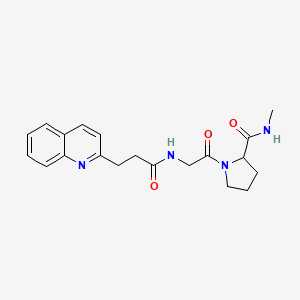 molecular formula C20H24N4O3 B7403464 N-methyl-1-[2-(3-quinolin-2-ylpropanoylamino)acetyl]pyrrolidine-2-carboxamide 