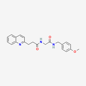 molecular formula C22H23N3O3 B7403466 N-[2-[(4-methoxyphenyl)methylamino]-2-oxoethyl]-3-quinolin-2-ylpropanamide 