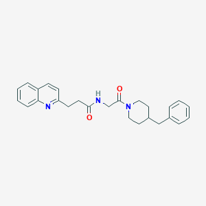 molecular formula C26H29N3O2 B7403485 N-[2-(4-benzylpiperidin-1-yl)-2-oxoethyl]-3-quinolin-2-ylpropanamide 