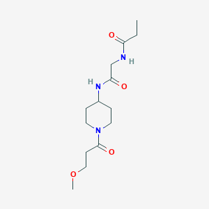 molecular formula C14H25N3O4 B7403514 N-[2-[[1-(3-methoxypropanoyl)piperidin-4-yl]amino]-2-oxoethyl]propanamide 