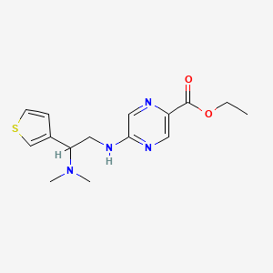molecular formula C15H20N4O2S B7403553 Ethyl 5-[[2-(dimethylamino)-2-thiophen-3-ylethyl]amino]pyrazine-2-carboxylate 