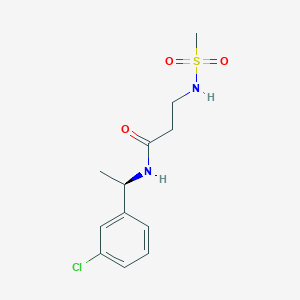 molecular formula C12H17ClN2O3S B7403560 N-[(1R)-1-(3-chlorophenyl)ethyl]-3-(methanesulfonamido)propanamide 