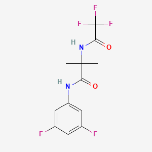 molecular formula C12H11F5N2O2 B7403623 N-(3,5-difluorophenyl)-2-methyl-2-[(2,2,2-trifluoroacetyl)amino]propanamide 