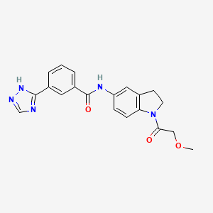 molecular formula C20H19N5O3 B7403649 N-[1-(2-methoxyacetyl)-2,3-dihydroindol-5-yl]-3-(1H-1,2,4-triazol-5-yl)benzamide 