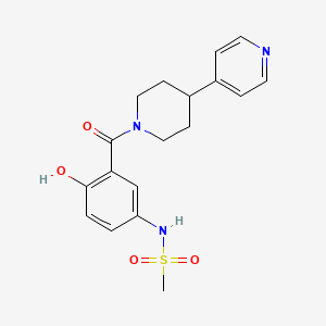 molecular formula C18H21N3O4S B7403651 N-[4-hydroxy-3-(4-pyridin-4-ylpiperidine-1-carbonyl)phenyl]methanesulfonamide 