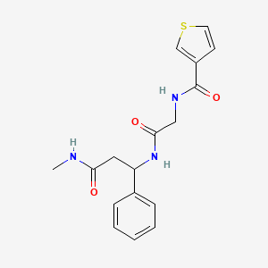 molecular formula C17H19N3O3S B7403711 N-[2-[[3-(methylamino)-3-oxo-1-phenylpropyl]amino]-2-oxoethyl]thiophene-3-carboxamide 
