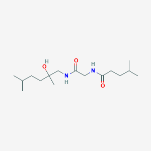 molecular formula C16H32N2O3 B7403831 N-[2-[(2-hydroxy-2,5-dimethylhexyl)amino]-2-oxoethyl]-4-methylpentanamide 
