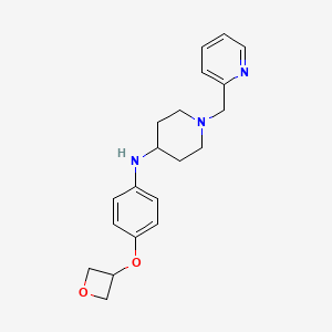molecular formula C20H25N3O2 B7403832 N-[4-(oxetan-3-yloxy)phenyl]-1-(pyridin-2-ylmethyl)piperidin-4-amine 