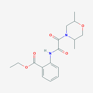 molecular formula C17H22N2O5 B7403833 Ethyl 2-[[2-(2,5-dimethylmorpholin-4-yl)-2-oxoacetyl]amino]benzoate 