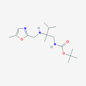 molecular formula C16H29N3O3 B7403847 tert-butyl N-[2,3-dimethyl-2-[(5-methyl-1,3-oxazol-2-yl)methylamino]butyl]carbamate 